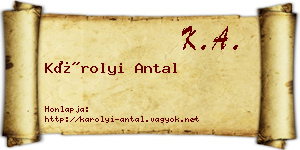 Károlyi Antal névjegykártya