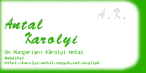 antal karolyi business card